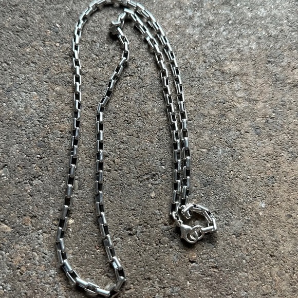 Mens Sterling Silver Link Chain Necklace 24 Inch - Picture 10 of 12